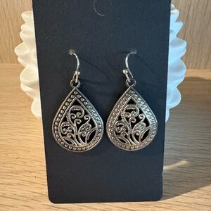 Source Unknown Silver Filigree Earrings